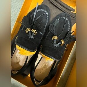 Tod’s embellished suede loafers